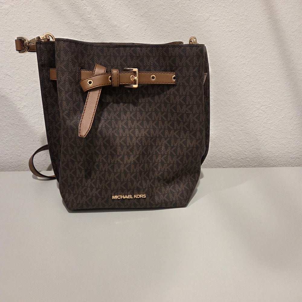 Michael Kors Brown Bucket Crossbody Bag